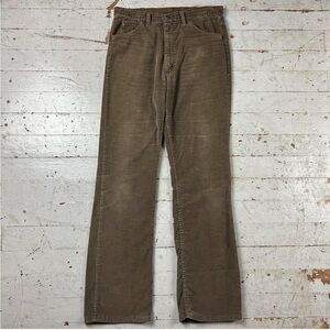 Brown Corduroy Straight-Leg Pants